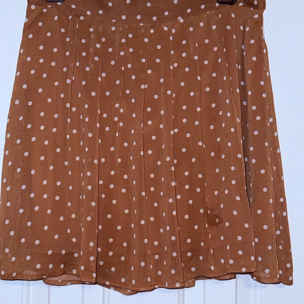 Old Navy Brown Polka Dot Skater Skirt